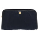 Christian Dior Trotter Canvas Clutch Bag 2 Set Navy Gold Auth ep13971-2