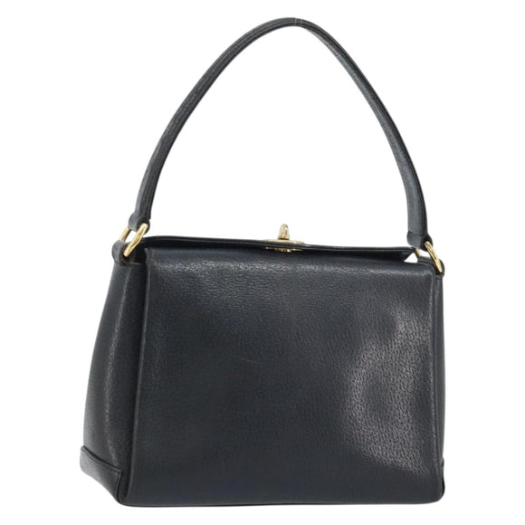 GUCCI Hand Bag Leather Black Gold 000 26 0025 Auth ep13973