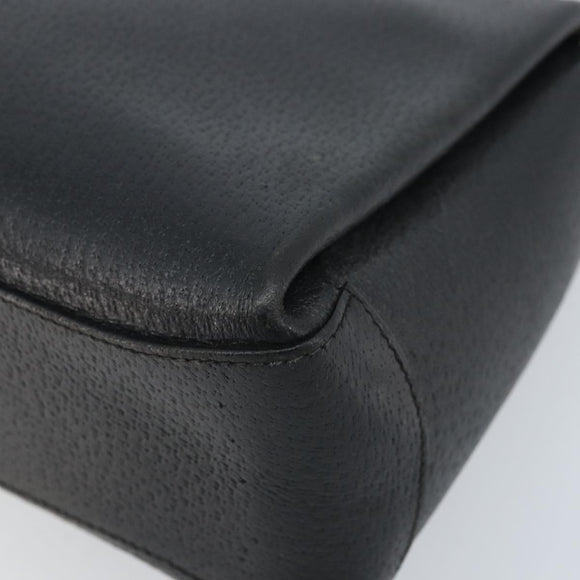 GUCCI Hand Bag Leather Black Gold 000 26 0025 Auth ep13973