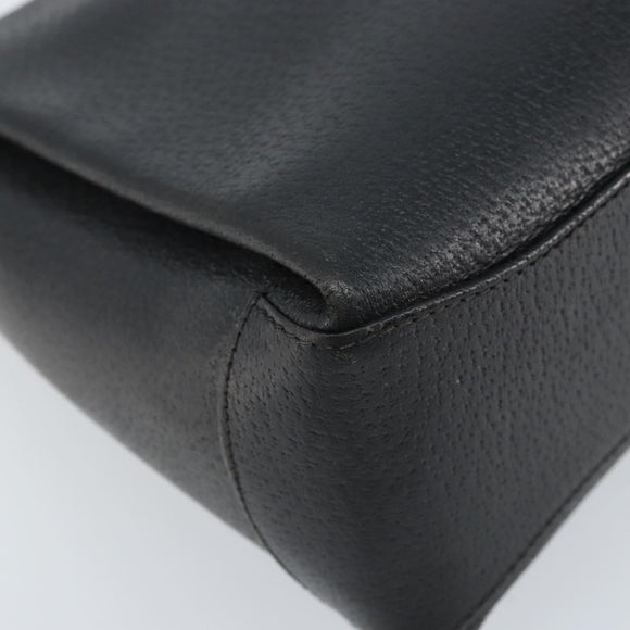 GUCCI Hand Bag Leather Black Gold 000 26 0025 Auth ep13973