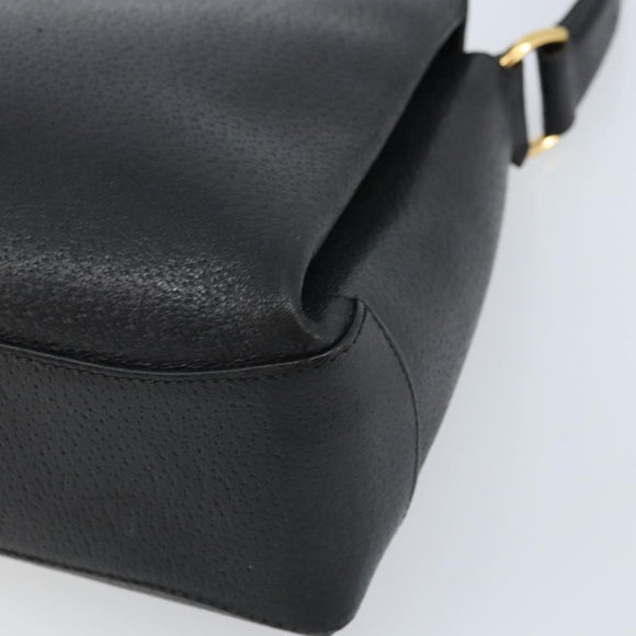 GUCCI Hand Bag Leather Black Gold 000 26 0025 Auth ep13973