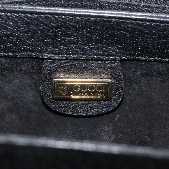 GUCCI Hand Bag Leather Black Gold 000 26 0025 Auth ep13973
