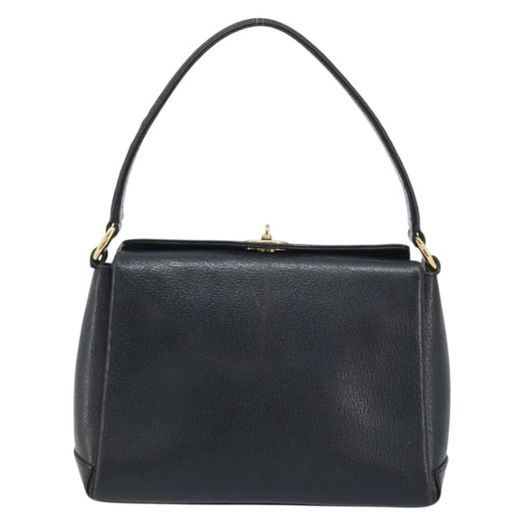 GUCCI Hand Bag Leather Black Gold 000 26 0025 Auth ep13973