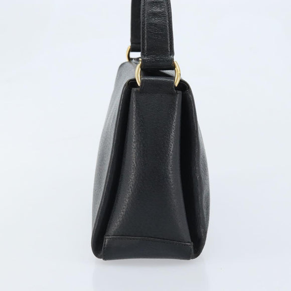 GUCCI Hand Bag Leather Black Gold 000 26 0025 Auth ep13973