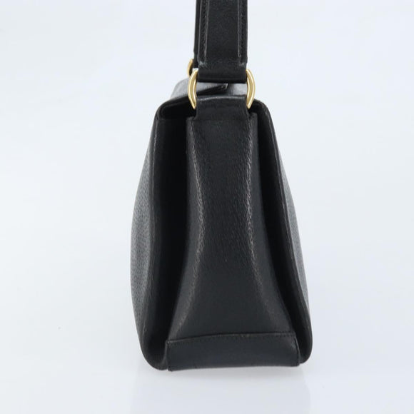 GUCCI Hand Bag Leather Black Gold 000 26 0025 Auth ep13973