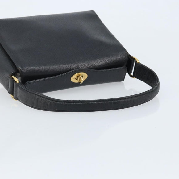 GUCCI Hand Bag Leather Black Gold 000 26 0025 Auth ep13973