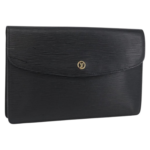 LOUIS VUITTON Epi Montaigne 27 Clutch Bag Black M52652 LV Auth ep13974
