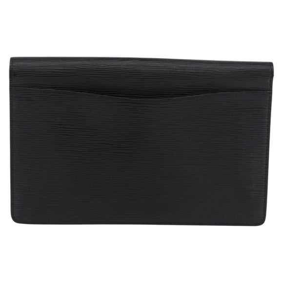 LOUIS VUITTON Epi Montaigne 27 Clutch Bag Black M52652 LV Auth ep13974