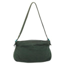 FENDI Mamma Baguette Hand Bag Cotton Green Silver Auth ep13976-2