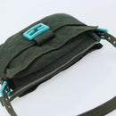 FENDI Mamma Baguette Hand Bag Cotton Green Silver Auth ep13976-6