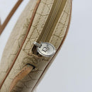 Christian Dior Honeycomb Canvas Shoulder Bag PVC Beige Silver Auth ep13977-15