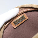 Christian Dior Honeycomb Canvas Shoulder Bag PVC Beige Silver Auth ep13977-16
