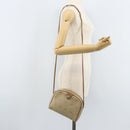 Christian Dior Honeycomb Canvas Shoulder Bag PVC Beige Silver Auth ep13977-20