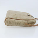 Christian Dior Honeycomb Canvas Shoulder Bag PVC Beige Silver Auth ep13977-4
