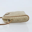 Christian Dior Honeycomb Canvas Shoulder Bag PVC Beige Silver Auth ep13977-5
