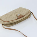 Christian Dior Honeycomb Canvas Shoulder Bag PVC Beige Silver Auth ep13977-6