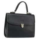 Burberrys Hand Bag Leather Black Silver Auth ep13978-1