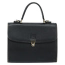Burberrys Hand Bag Leather Black Silver Auth ep13978-13