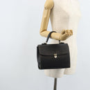 Burberrys Hand Bag Leather Black Silver Auth ep13978-22