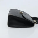 Burberrys Hand Bag Leather Black Silver Auth ep13978-3
