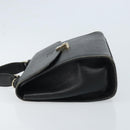 Burberrys Hand Bag Leather Black Silver Auth ep13978-4