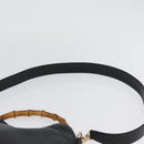 GUCCI Bamboo Hand Bag Leather 2way Black Gold 001 1998 1638 Auth ep13979-15