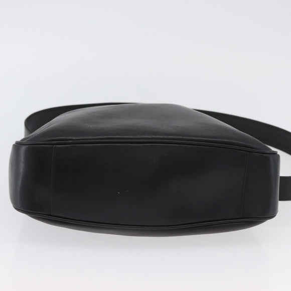 GUCCI Bamboo Hand Bag Leather 2way Black Gold 001 1998 1638 Auth ep13979
