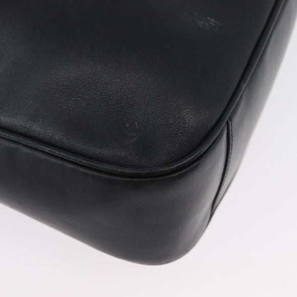 GUCCI Bamboo Hand Bag Leather 2way Black Gold 001 1998 1638 Auth ep13979
