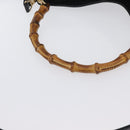 GUCCI Bamboo Hand Bag Leather 2way Black Gold 001 1998 1638 Auth ep13979-7