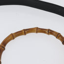 GUCCI Bamboo Hand Bag Leather 2way Black Gold 001 1998 1638 Auth ep13979-14