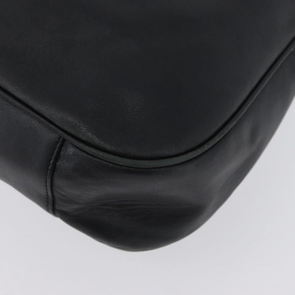 GUCCI Bamboo Hand Bag Leather 2way Black Gold 001 3754 1577 Auth ep13982