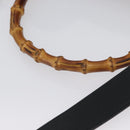 GUCCI Bamboo Hand Bag Leather 2way Black Gold 001 3754 1577 Auth ep13982-7