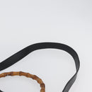 GUCCI Bamboo Shoulder Bag Leather 2way Black Gold 001 1577 Auth ep13983-14