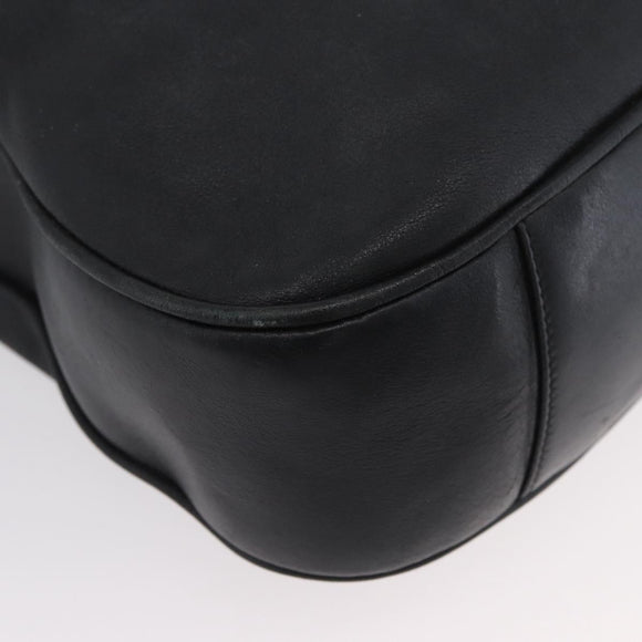 GUCCI Bamboo Shoulder Bag Leather 2way Black Gold 001 1577 Auth ep13983