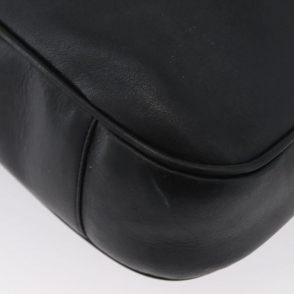 GUCCI Bamboo Shoulder Bag Leather 2way Black Gold 001 1577 Auth ep13983