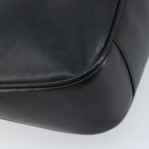 GUCCI Bamboo Hand Bag Leather Black Gold 001 1998 1638 Auth ep13986