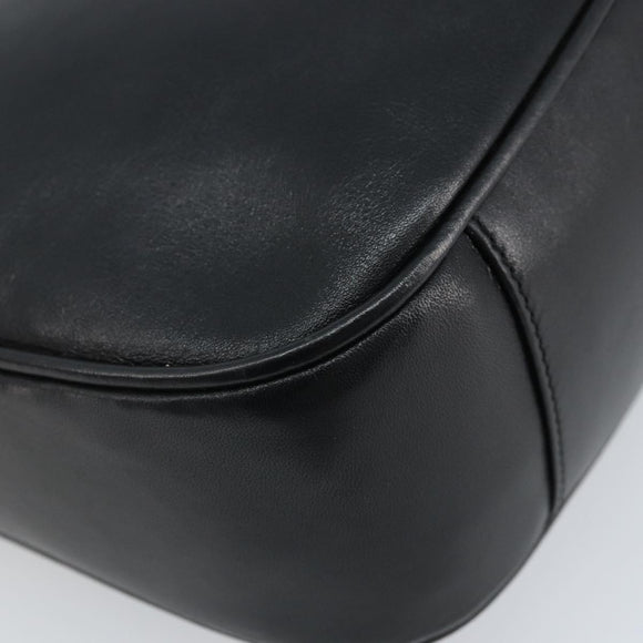 GUCCI Bamboo Hand Bag Leather Black Gold 001 1998 1638 Auth ep13986