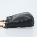 GUCCI Bamboo Hand Bag Leather Black Gold 001 1998 1638 Auth ep13986-4
