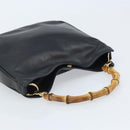 GUCCI Bamboo Hand Bag Leather Black Gold 001 1998 1638 Auth ep13986-6