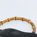 GUCCI Bamboo Hand Bag Leather Black Gold 001 1998 1638 Auth ep13986-8