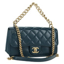CHANEL Matelasse 23 Chain Bag Lamb Skin 2way Navy Gold CC Auth ep14001SAM-1