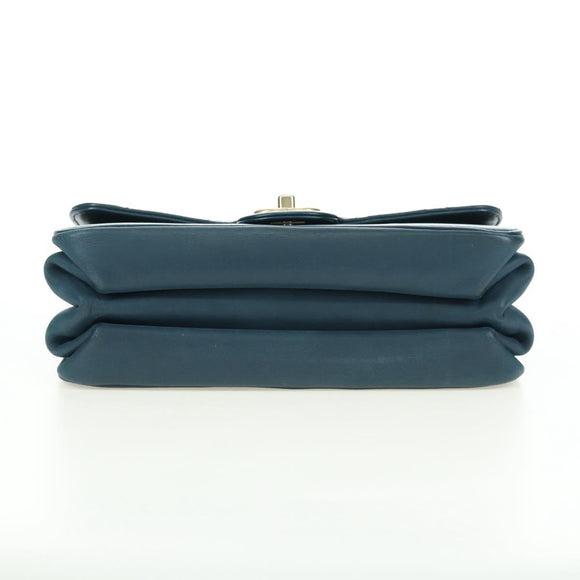 CHANEL Matelasse 23 Chain Bag Lamb Skin 2way Navy Gold CC Auth ep14001SAM