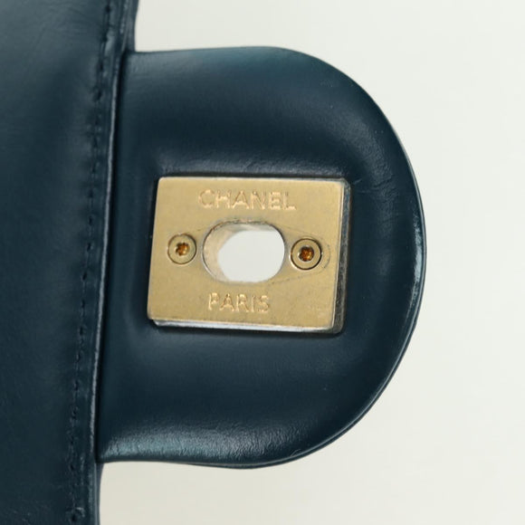 CHANEL Matelasse 23 Chain Bag Lamb Skin 2way Navy Gold CC Auth ep14001SAM