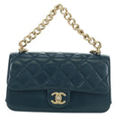 CHANEL Matelasse 23 Chain Bag Lamb Skin 2way Navy Gold CC Auth ep14001SAM-13