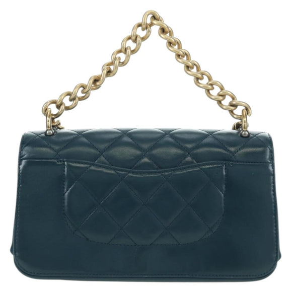 CHANEL Matelasse 23 Chain Bag Lamb Skin 2way Navy Gold CC Auth ep14001SAM