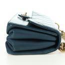 CHANEL Matelasse 23 Chain Bag Lamb Skin 2way Navy Gold CC Auth ep14001SAM-4