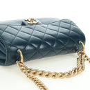 CHANEL Matelasse 23 Chain Bag Lamb Skin 2way Navy Gold CC Auth ep14001SAM-6