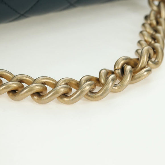 CHANEL Matelasse 23 Chain Bag Lamb Skin 2way Navy Gold CC Auth ep14001SAM