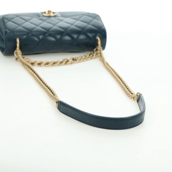 CHANEL Matelasse 23 Chain Bag Lamb Skin 2way Navy Gold CC Auth ep14001SAM