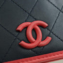 CHANEL Matelasse Chain Shoulder Bag Lamb Skin Navy Gold CC Auth ep14004SAM-18